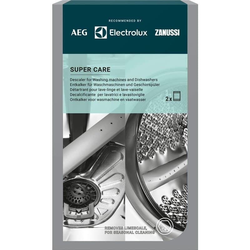 AEG M3GCP300 9029799286 Super Care Détartrant pour machines à laver et lave-vaisselle Contient 2 sachets.
