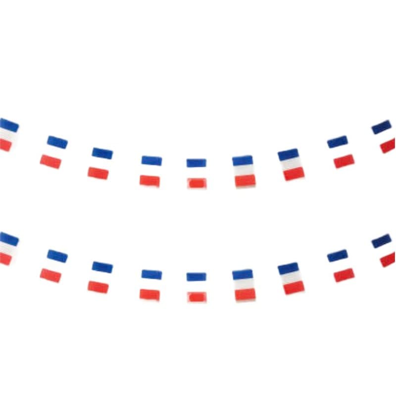 Drapeau France 40 pièces Drapeau France Guirlande France 11.4M Fanions France Drapeau National Drapeau Drapeau Européen 14x21cm