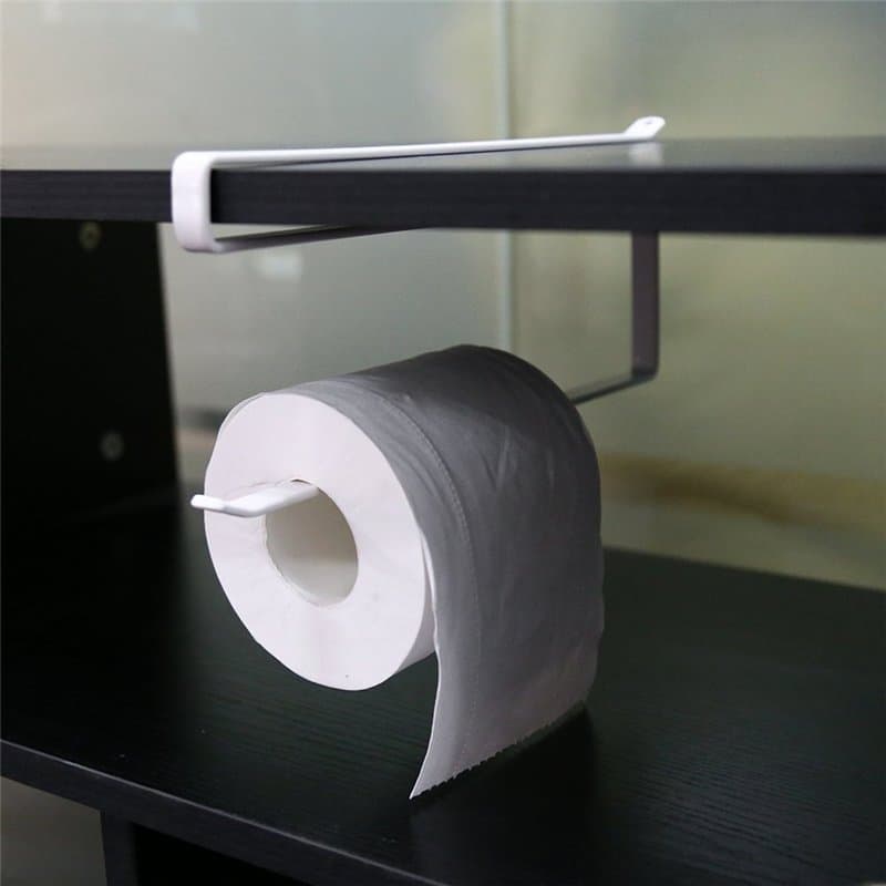 Support pour Porte Essuie-Tout, Sans Perçage Porte Rouleau Papier de Cuisine sous Étagère Placard de Cuisine Support Papier Toil