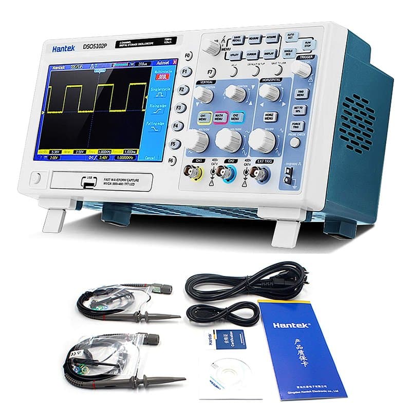 Hantek DSO5102P Oscilloscope Numérique, 2 canaux, 1 GSa/s Échantillon En Temps Réel, 100 MHz