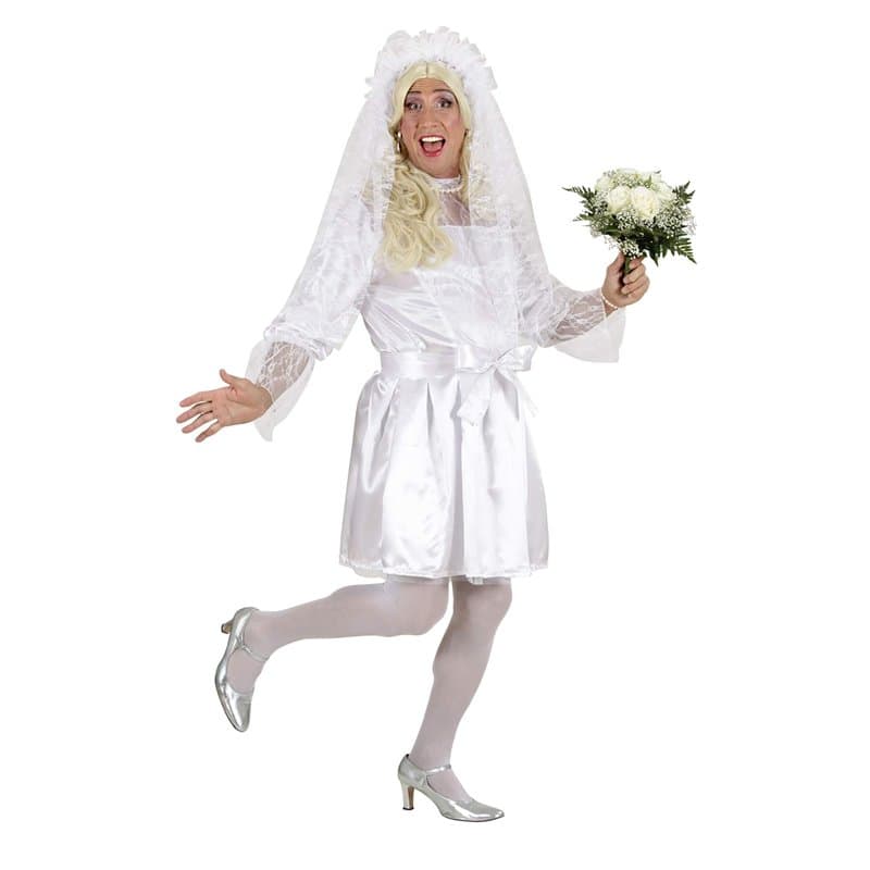 WIDMANN 8920S COSTUME DRAG QUEEN SPOSA MASCHIO XL, Blanc
