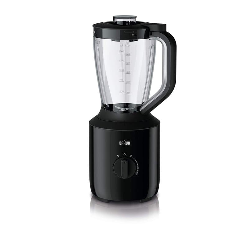 Braun Powerblend 3 1,5 L Mélangeur de Table Noir 800 W Powerblend 3, Mélangeur de Table, 1,5 L, Fonction d'impulsion, Pileur de