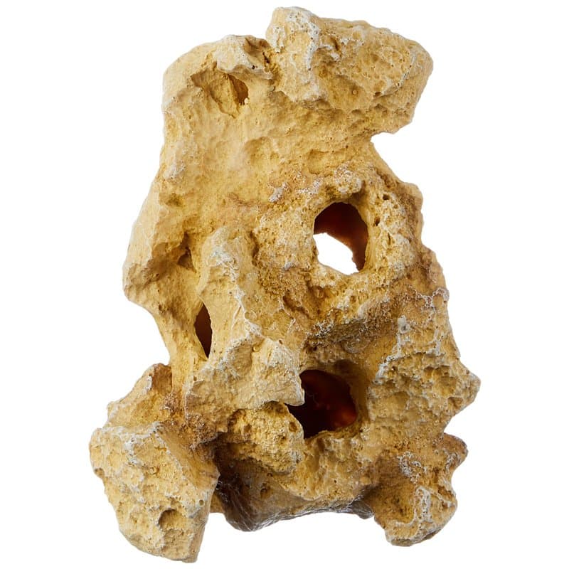 Amtra Roccia Gallura - Décoration d'Aquarium, en Résine, Reproduction d'une Roche Naturelle, Peinte à la Main, Beige, Taille S/