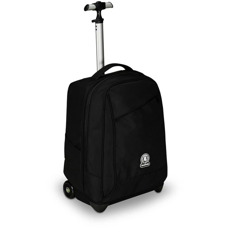 Invicta Chariot d'école Bénin Solid, Noir, 2 en 1, avec bretelles à usage sac à dos, poche pour bouteille d'eau et porte-ordinat