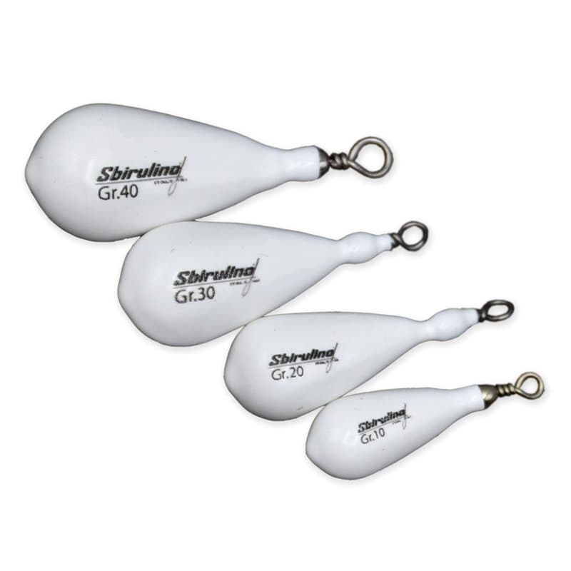 Lot de 4 Pièces Plombs à Poire Plastifiées Blanc avec Roulette