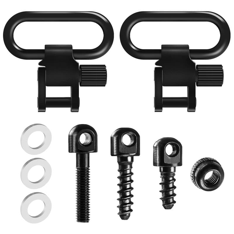 GUGULUZA Kit de Montage pour Sangle de Fusil Carabine, 2.54 cm Rapide Détachez Pivotante et jeu de vis, Sling Swivel Mount Kit