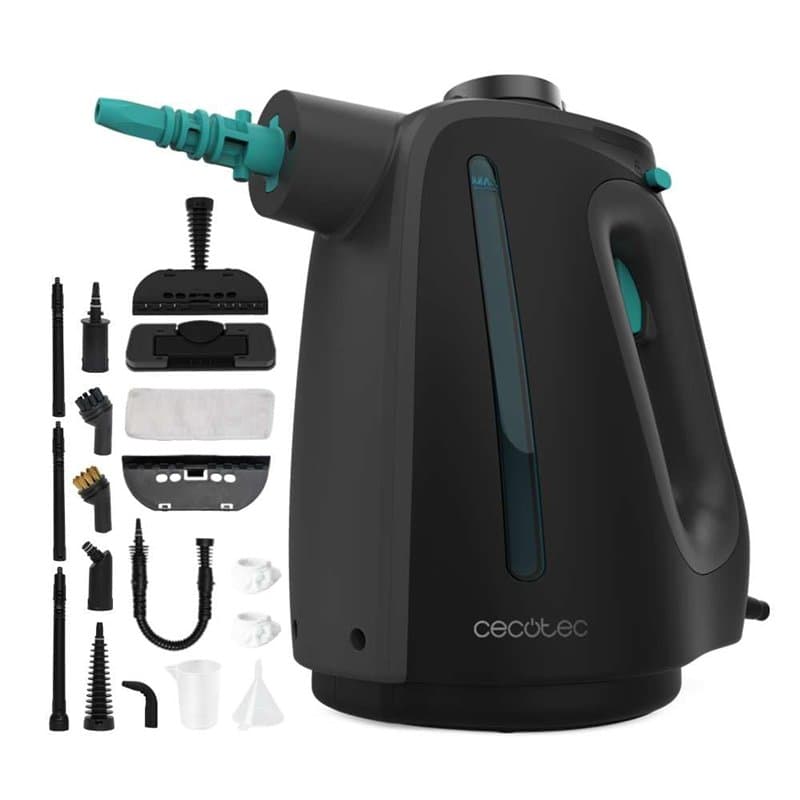 Cecotec Nettoyeur Vapeur a Main Hydrosteam 1300 Rapid Max. 1350 W, 550 ml, 16 Accessoires, 3 Bars, 32 g/min, Nettoyage 16min San