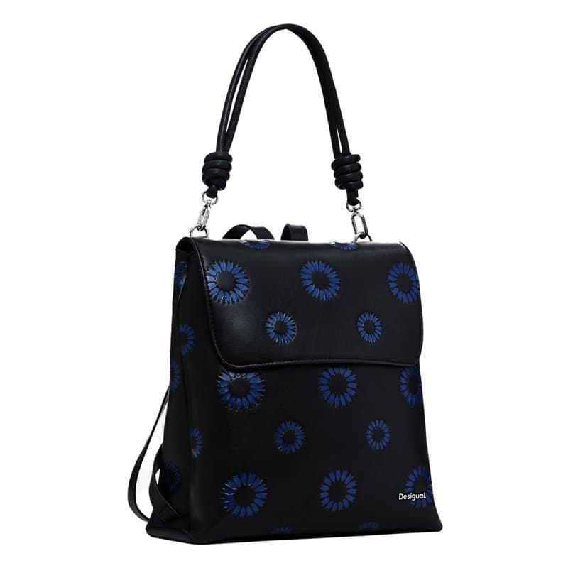 Desigual Accessoires PU Backpack, Mini Sac à Dos en polyuréthane Femmes, Noir, Einheitsgröße