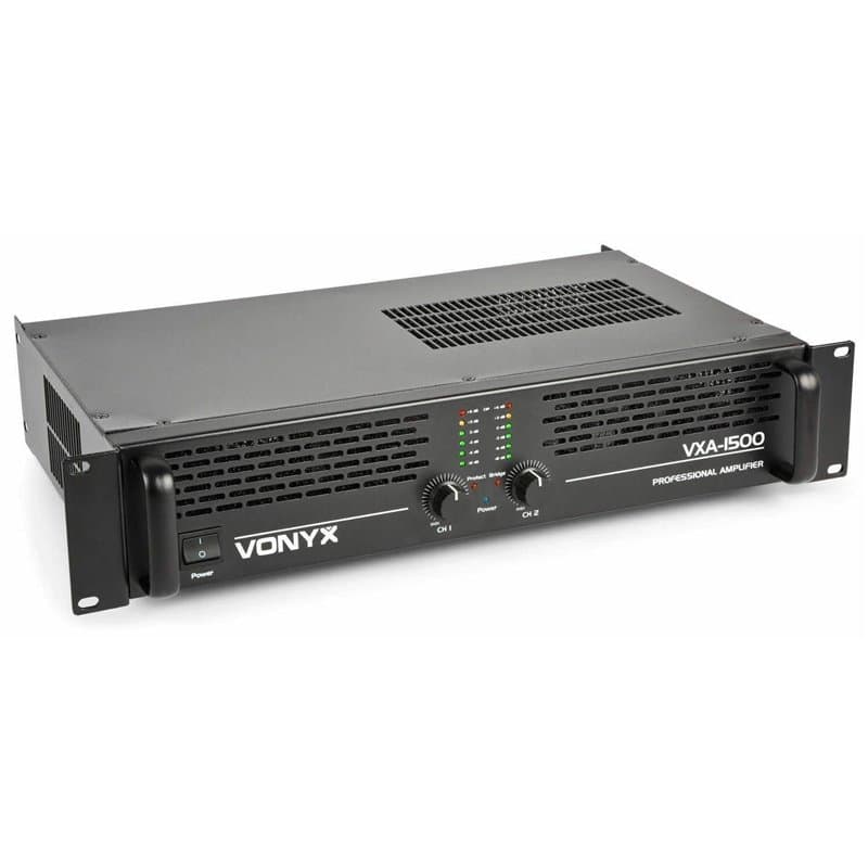 Vonyx VXA-1500 - Amplificateur Professionnel, 2x 750 Watts, Connexion en Pont, Amplificateur Stéréo Haute Qualité, Idéal DJ et D