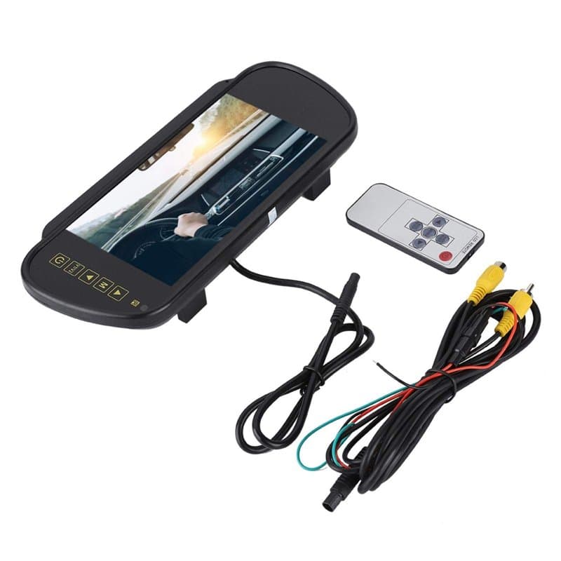 Elprico Rétroviseur de Voiture 7 Pouces, écran Couleur LCD HD 800 x 480 Moniteur MP5 de Voiture Moniteur à Gradation Automatique