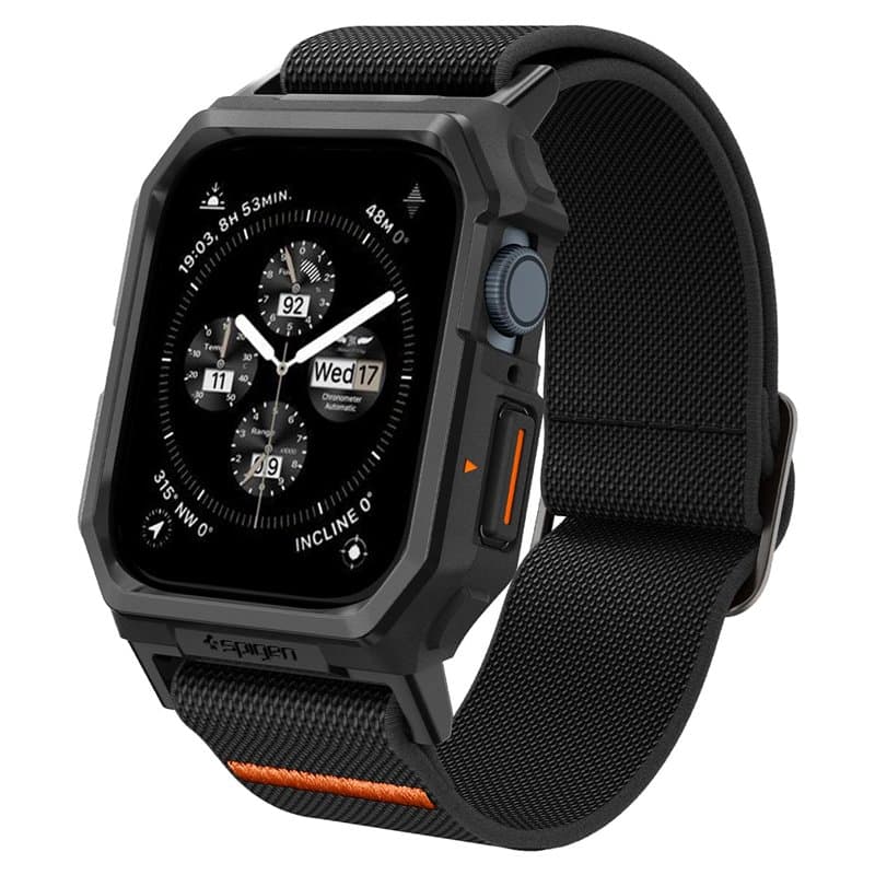 Spigen Lite Fit Pro Coque et Bracelet pour Apple Watch Series 9/8/7 45 mm - Noir Mat
