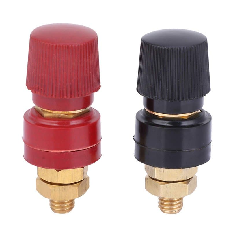 2Pcs M8 Borne de Liaison, 555 Type Borne en Laiton Borne Pilier Connecteur Bornier Batterie Puissance Jonction Goujon M8 Filetag