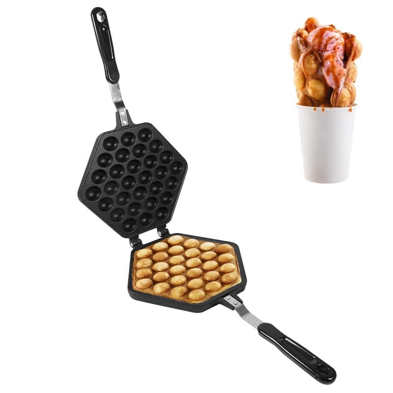 Poêle à gaufre à bulles, plateau de gaufrier aux œufs de style Hong Kong