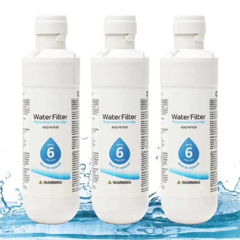 DASNTERED Filtre à eau universel pour réfrigérateur LG LT1000P, 3 pièces, compatible Kenmore 9980, éliminateur de contaminants e