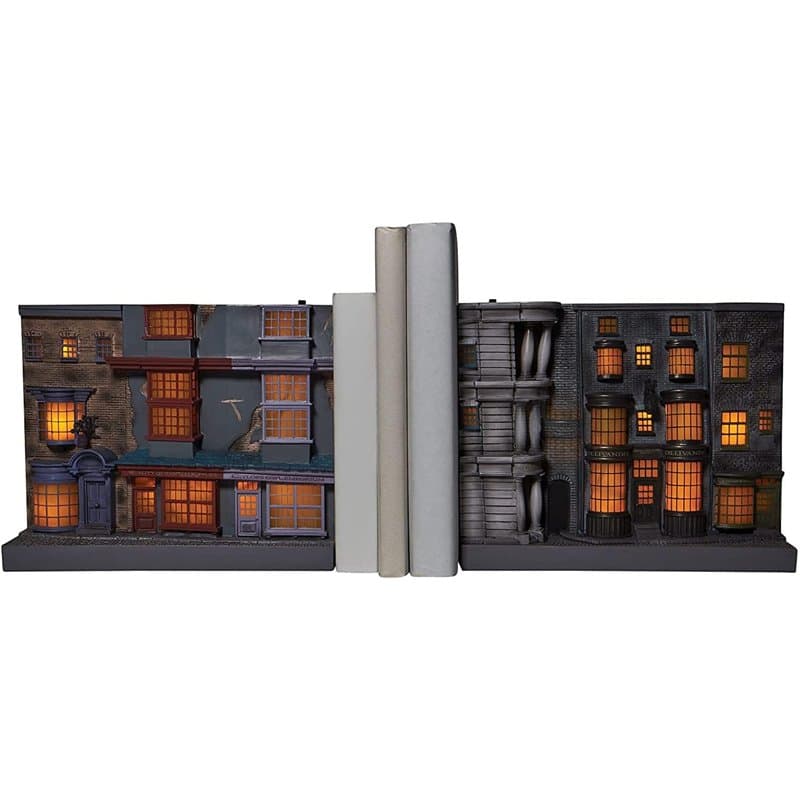 Enesco - Diagon Alley - Serre-Livres Lumineux - Le Monde des sorciers de Harry Potter - Résine - 18,4 cm de Hauteur, 7.25 Inch
