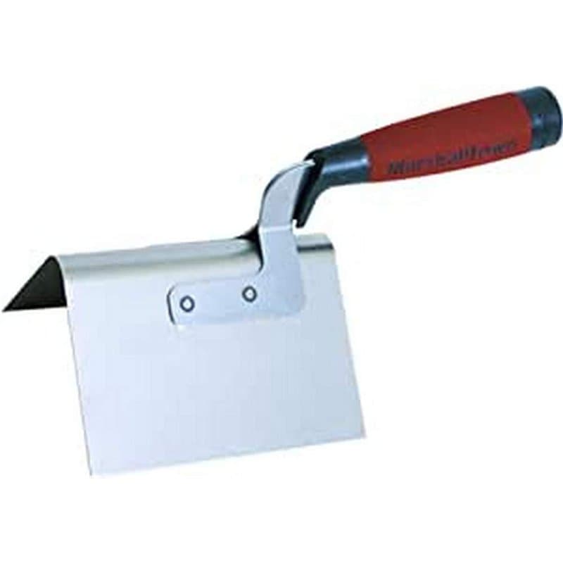 Marshalltown Truelle d'angle extérieur Bullnose avec poignée DuraSoft, truelle en acier inoxydable, pour les poseurs de cloisons