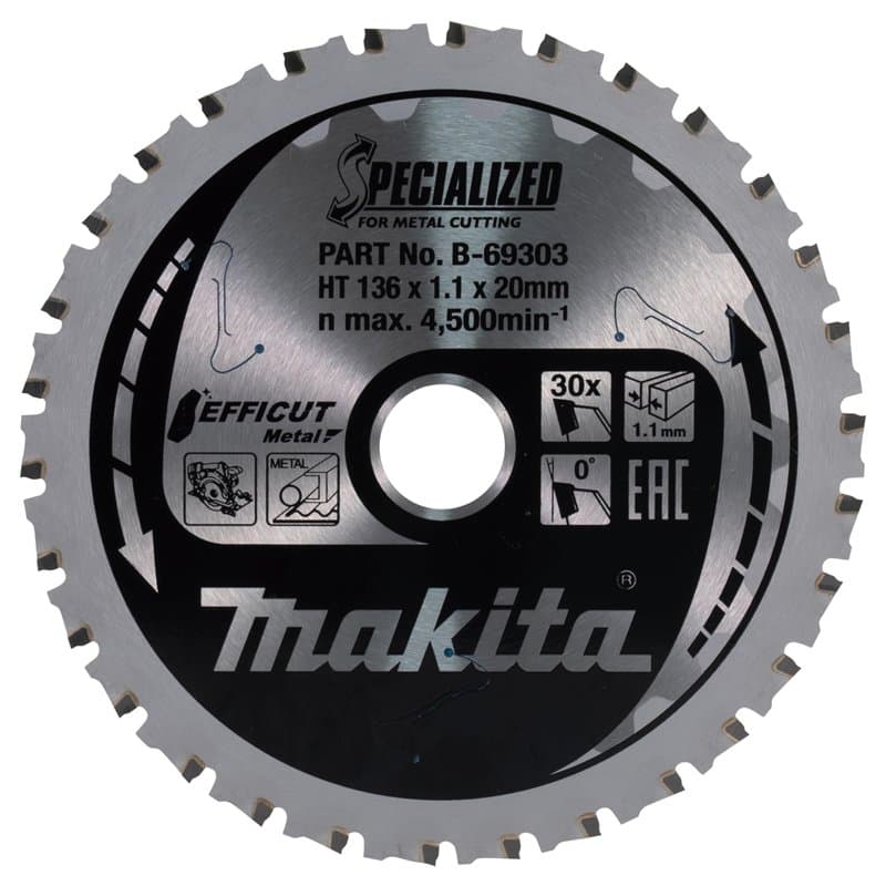 Makita B-69325 Efficut Lame de scie à métaux sans fil en aluminium 33 dents 150 x 1,1 x 20 mm