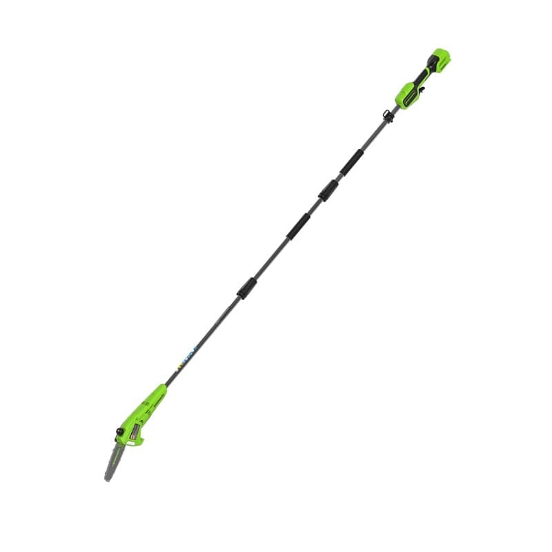 Greenworks Élagueuse sur perche sans fil 24 V 20 cm, longue portée de 2,68 m pour l'élagage des arbres, tronçonneuse électrique
