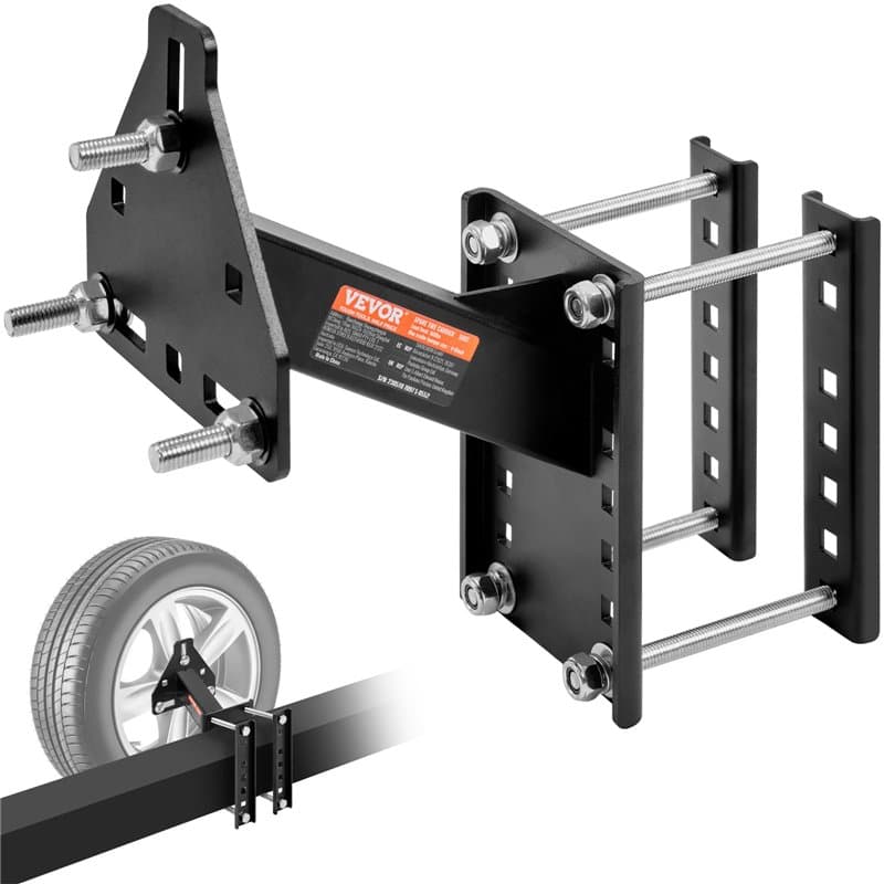 VEVOR Support Roue de Secours Remorque, Porte-pneu de Secours de Remorque Capacité 73 kg Accessoires Nombreux pour Plupart des R