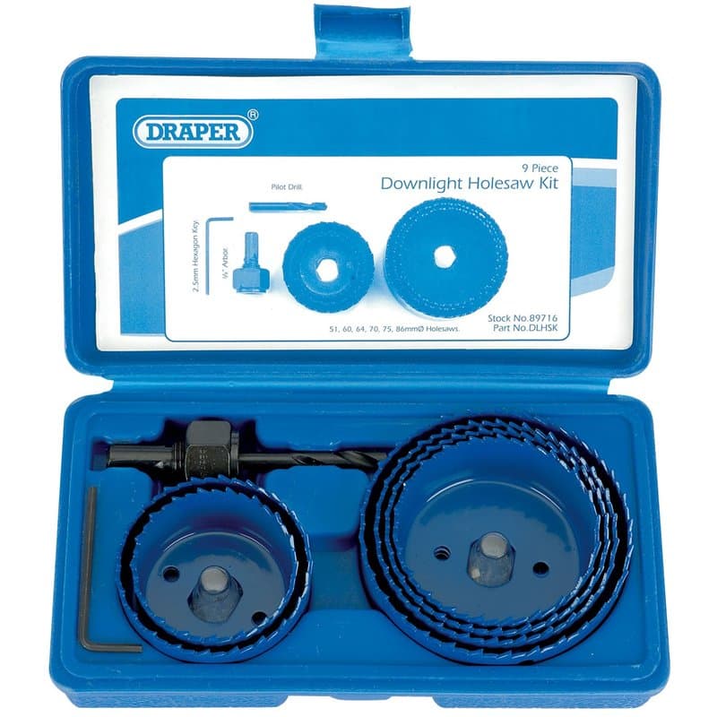 Draper 89716 Kit accessoires pour scie-cloche 9 pièces (Import Grande Bretagne)