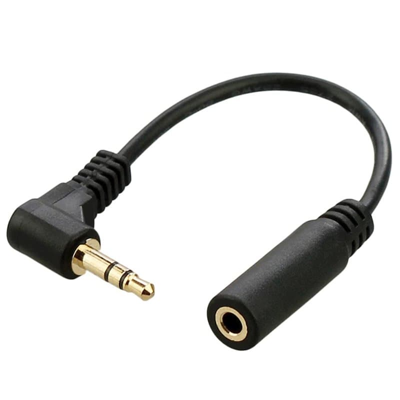 HDMIHOME Câble d'extension audio stéréo mâle vers femelle à angle droit 3,5 mm 3 pôles 10 cm Noir