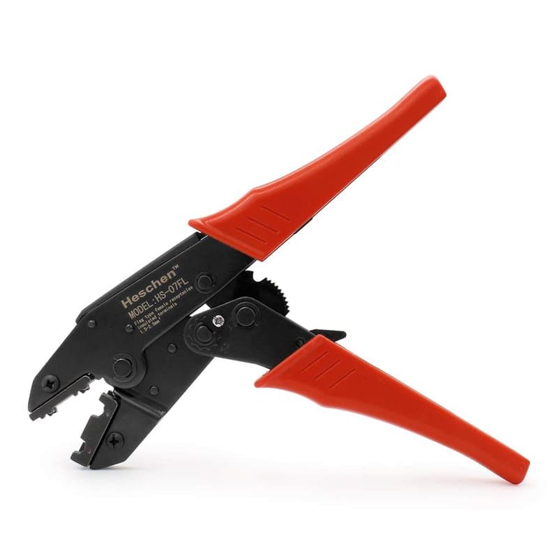Heschen Pince à sertir à cliquet HS-07FL pour drapeau femelle à déconnexion rapide, utilisation pour 1,5-2,5 mm² (15-13 AWG), ro