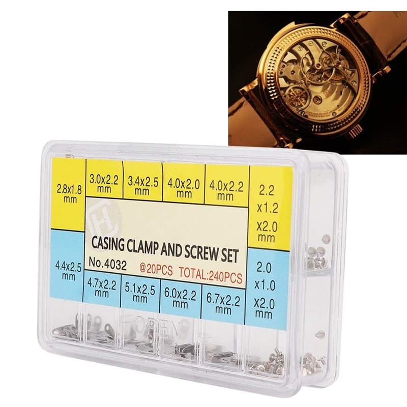 Adaptateur pour fixer le mouvement de la montre Vis de fixation 10 pièces de pièces de montres de différentes tailles Accessoire