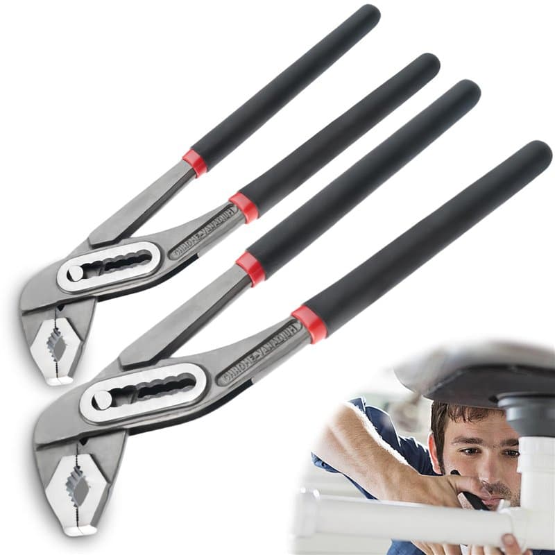 Nizirioo Lot de 2 pinces multiprises professionnelles en acier Cr-V, serrage rapide réglable avec joint coulissant rainuré, pinc