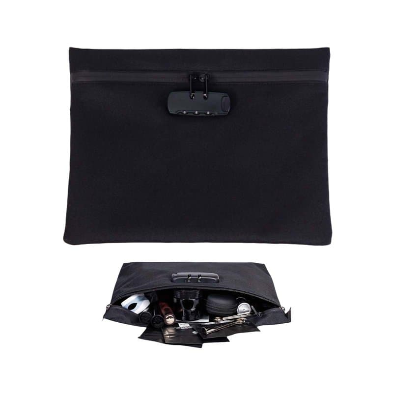 Sac ignifuge et étanche avec serrure, sac anti-odeurs avec serrure à combinaison, porte-documents étanche ignifuge avec serrure,