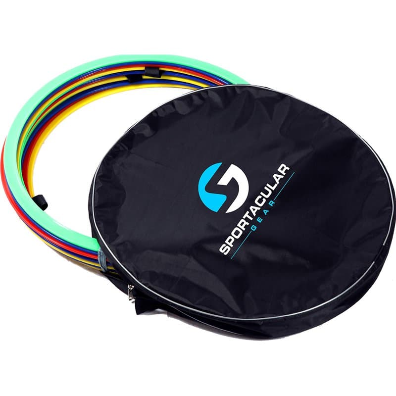 Sportacular Gear Lot de 12 Anneaux de Coordination avec Sac | Entraînement pour Ballon de Football | Agility pour Chiens