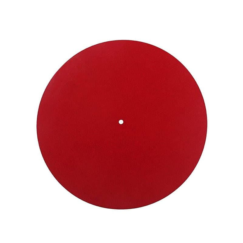 Alnicov Tapis de platine en laine rouge 30 cm - Antistatique - Anti-vibration pour audiophile