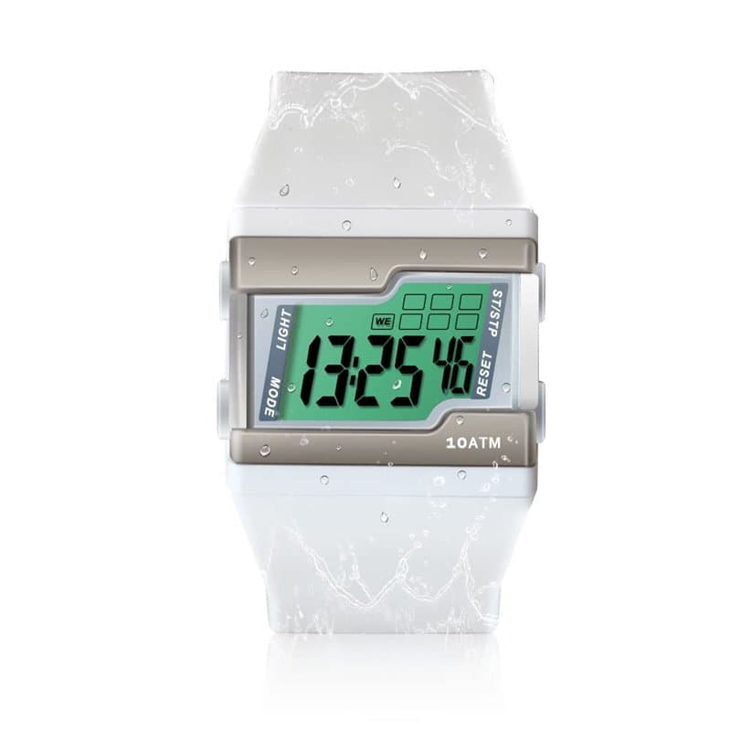 Montre Bracelet Numérique Plongée Natation 10 ATM Etanche avec Plusieurs Fonctions de Chronomètre Tour, Réveil, Calendrier et Ré