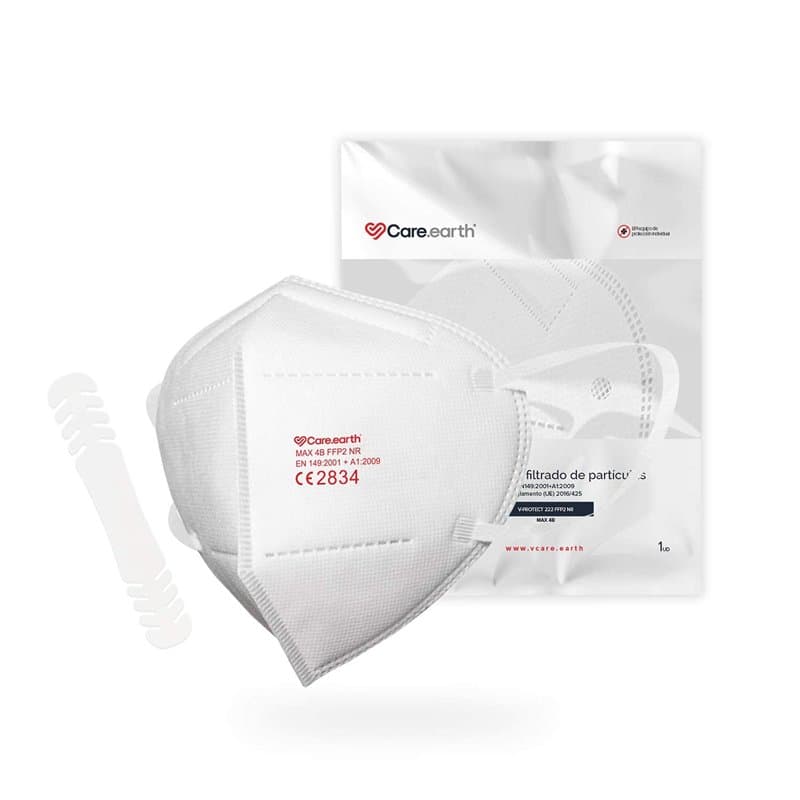 CARE.EARTH Masque de Protection Respiratoire VCare FFP2 NR: MAX 4B CE 2834, Boîte 50 pièces