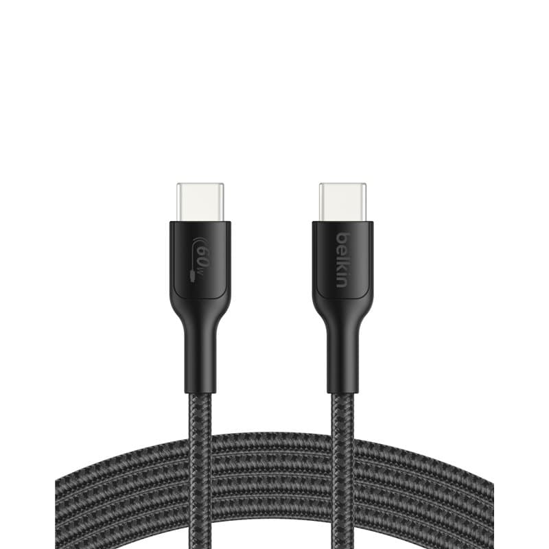 Belkin Gaming Câble USB-C vers USB-C (60 W, 2 m, gaine tressée, recharge rapide, pour Nintendo Switch 2, iPhone 16, iPhone 15, i
