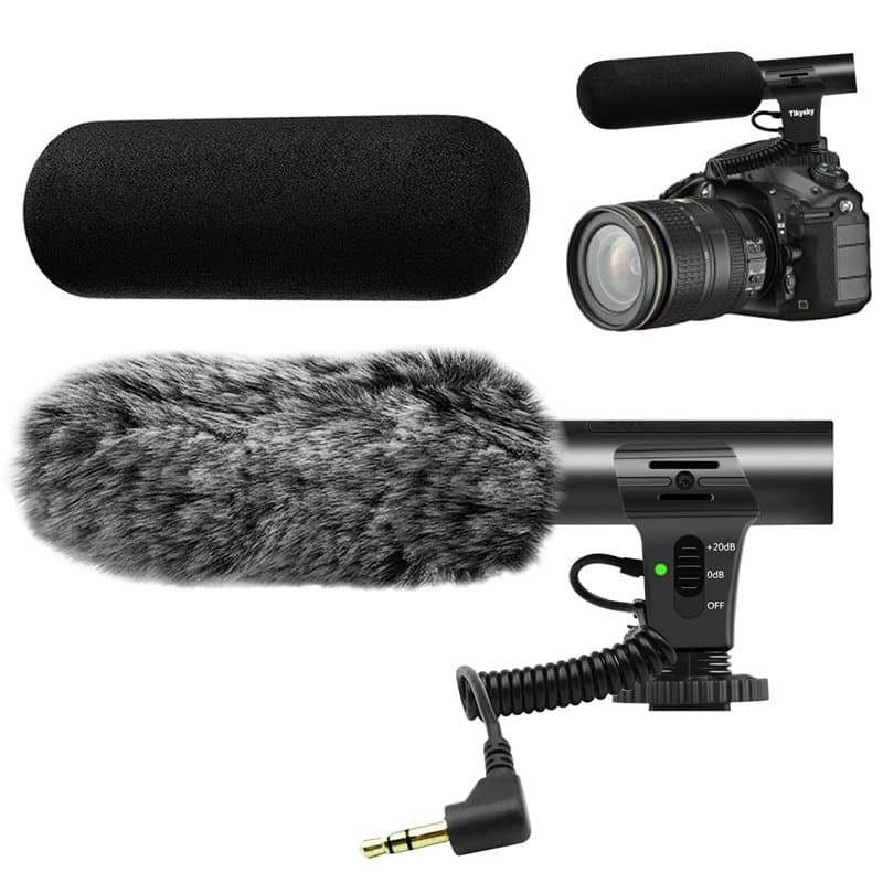tikysky M-1 Microphone vidéo pour appareil photo reflex numérique, interview, canon pour Canon, Nikon, Sony, Fuji Videomic avec