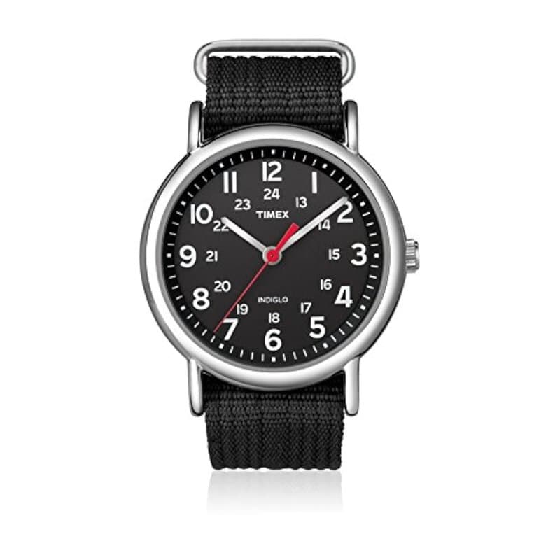 Timex Weekender Montre à Quartz Unisexe avec Affichage analogique et Bracelet en Nylon, Noir/Noir, Sangle