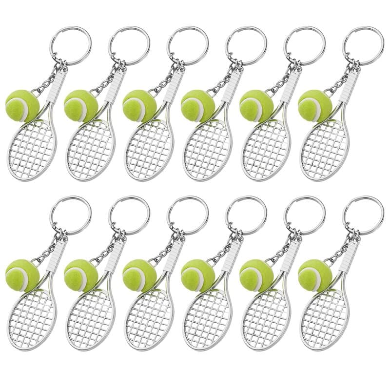 Porte-Clés de Tennis Mini Porte-clés en Métal Porte-clés Raquette de Tennis Créatif Porte-clés Balle de Tennis Porte-clés de Spo