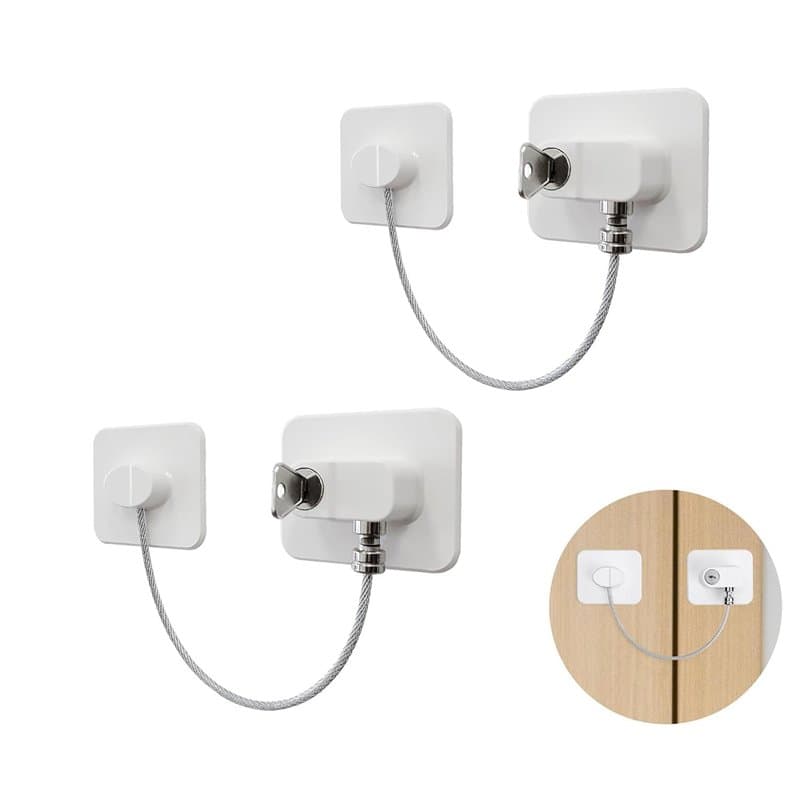 YANGWEN 2PCS Sécurité Enfant pour Fenêtres et Portes - Verrous Autocollants Anti-Ouverture - Bloque Tiroirs, Armoires et Réfrigé
