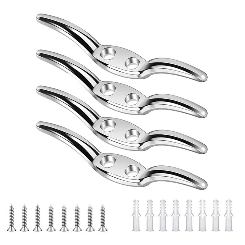 YANGWEN Lot de 4 Taquets d'Amarrage Multifonctions - Crochets Robustes pour Corde à Linge, Stores et Ponts (Installation Facile