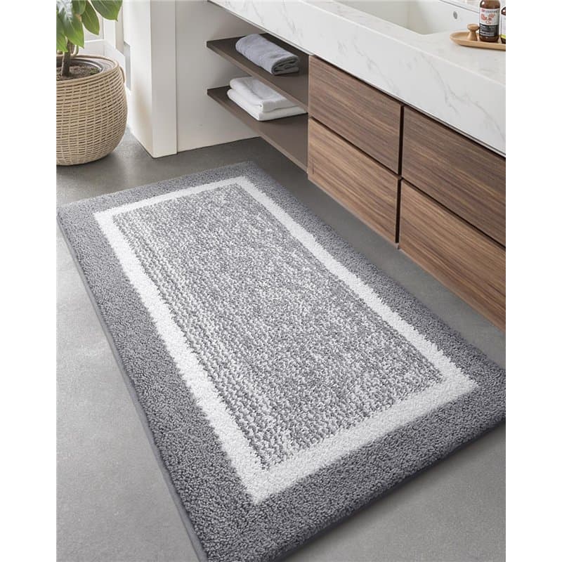 Color G 60x110cm Tapis de Bain Antidérapant,Tapis de Douche Absorbant Lavable en Machine, Doux pour Salle de Bain, Cuisine - Gri