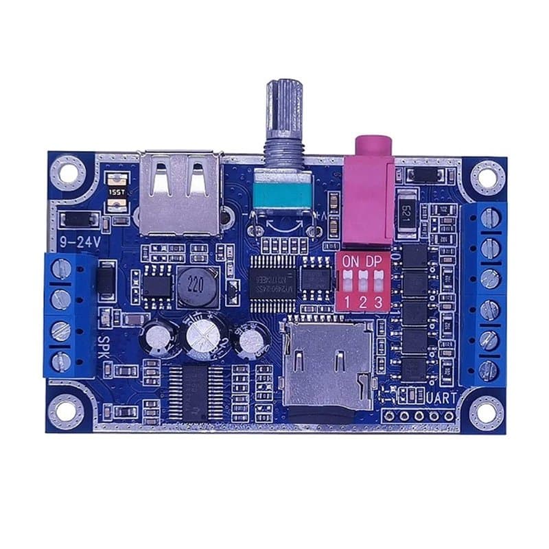 AILOVA Module de Son, Carte Programmable de Lecteur de Voix de Musique MP3 WAV Module de Son 10W DC 12V-24V Prise en Charge de l