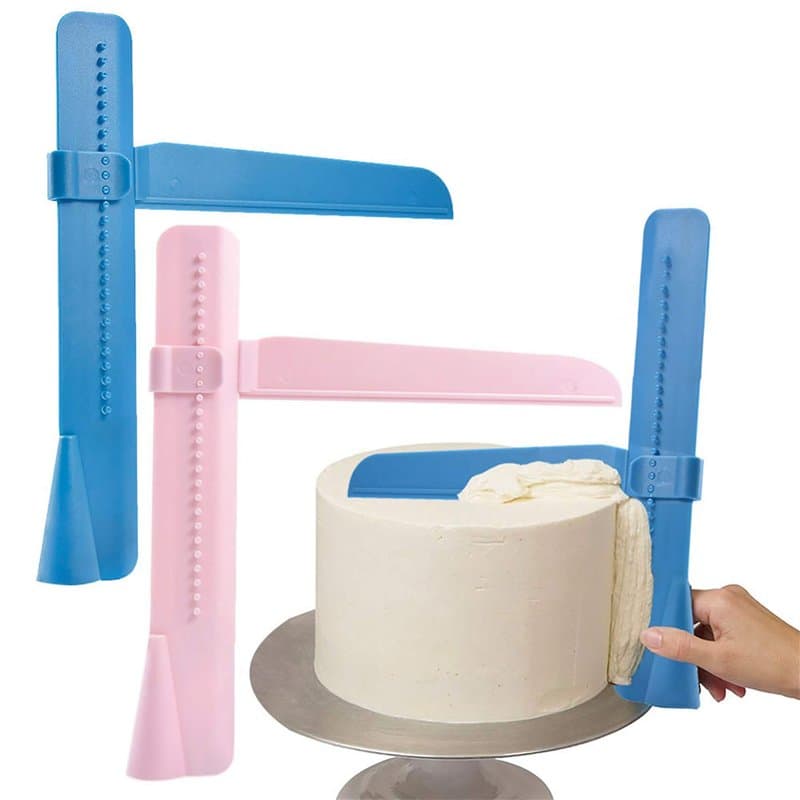 Minzhenamz Lot de 2 grattoirs à gâteau pour application de glaçage, outils de décoration réglables , crème, plastique, spatule,