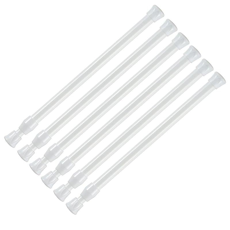TSKDKIT Tringle Rideau Sans Percage, Lot de 6 Tringles Extensibles 18-28cm, Tringles à Rideaux Pour armoire, bibliothèque, Armoi