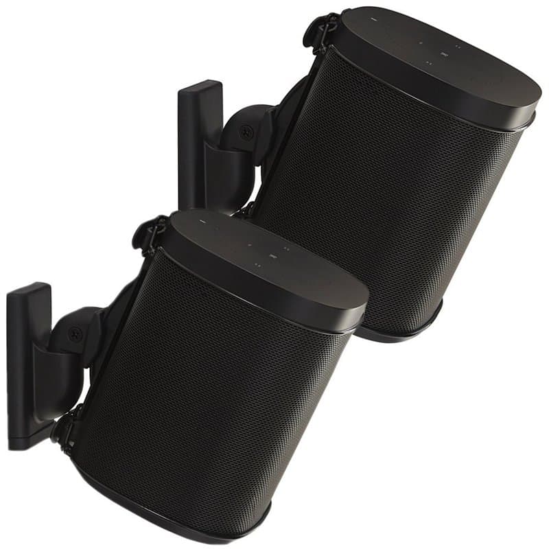 Sanus Support d'enceinte murale réglable pour Sonos Play : 1 & Play: 3- Inclinable et orientable pour un meilleur son - Lot de 2