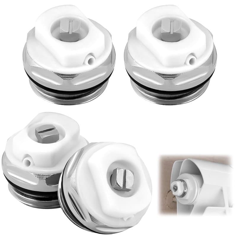 QWORK® 4 pièces bouchon de valve ventilation radiateur, 1/2" vis de ventilation de radiateur