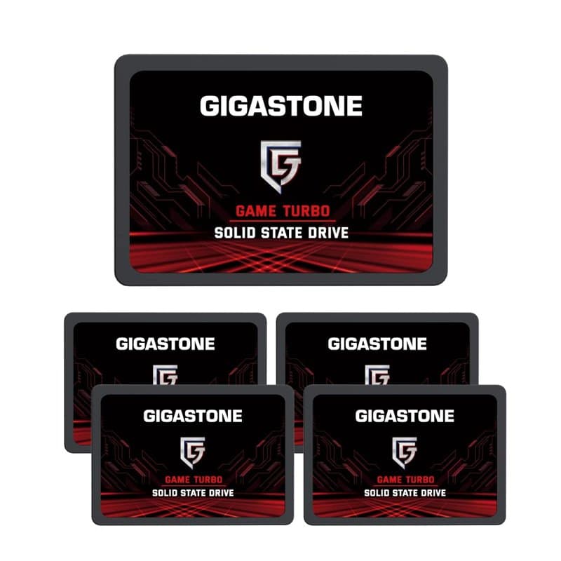 Gigastone SATA SSD internes 128Go (Lot de 5) 2.5" SATA III Interface 3D NAND Disque Dur SSD Disque de Jeu Compatible avec Ordina