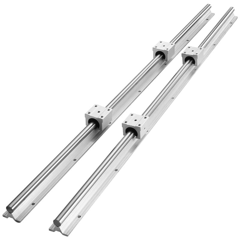 VEVOR SBR16UU Lot de 2 guides linéaires SBR16-800 mm en acier au carbone en aluminium avec 4 blocs de glissement SBR16UU Rouleme