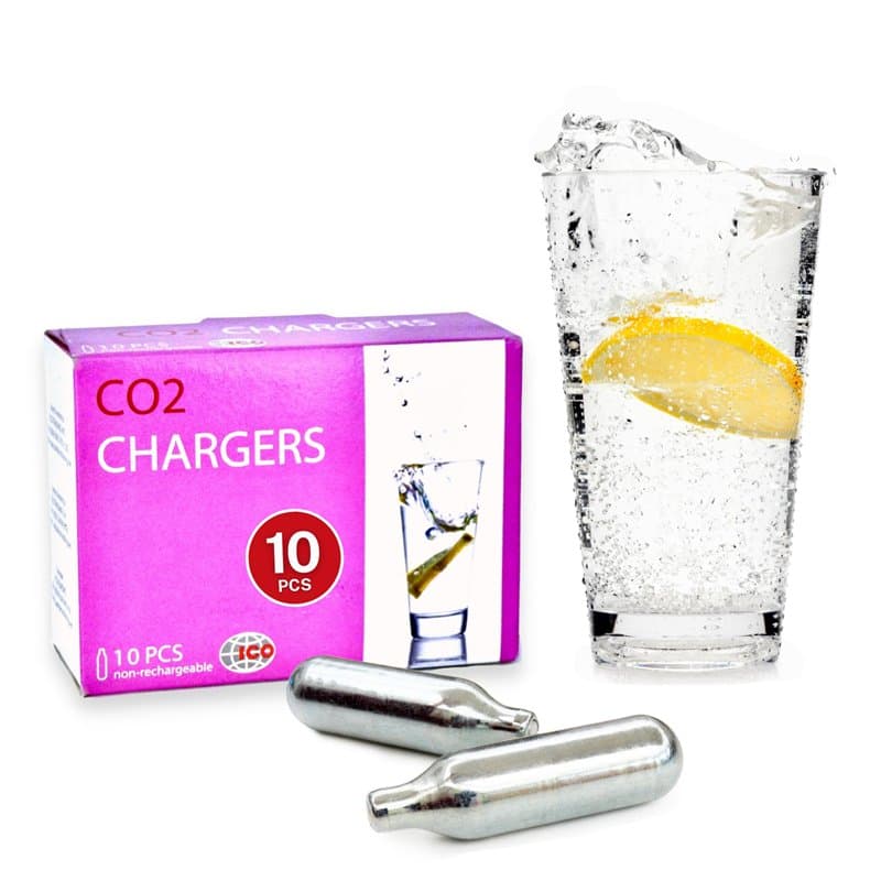 ICO 10pcs Cartouche CO2 8g pour Machine eau Gazeuse, Cartouche de Gaz CO2 ou Cartouche Gaz Siphon pour Le Machine a Soda pour Ea