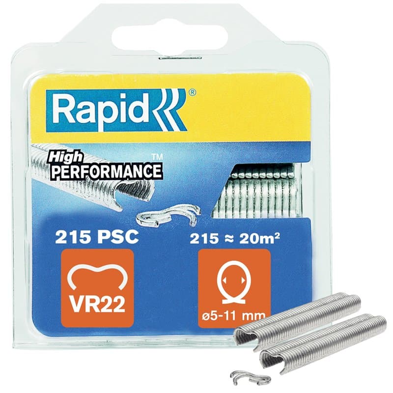 Rapid VR22 - Agrafes à Grillage en Acier Galvanisé, Compatible avec les Grillages 5-11 mm, Idéal pour Sécuriser Cages & Clôtures