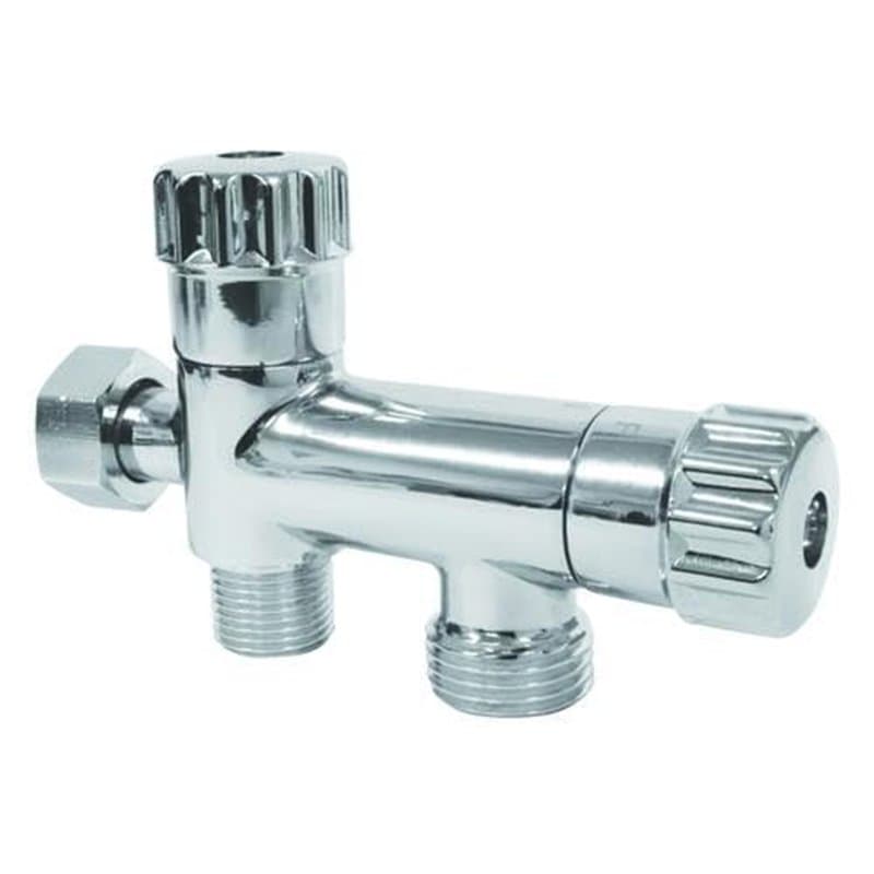 SOMATHERM FOR YOU, Robinet WC 3 voies anticalcaire avec tête céramique, entrée écrou-tournant F3/8", sortie M3/8" et M1/2", fini